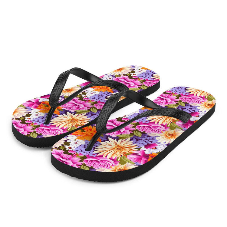 hippieartzone - Multi-Color Floral Flip Flops