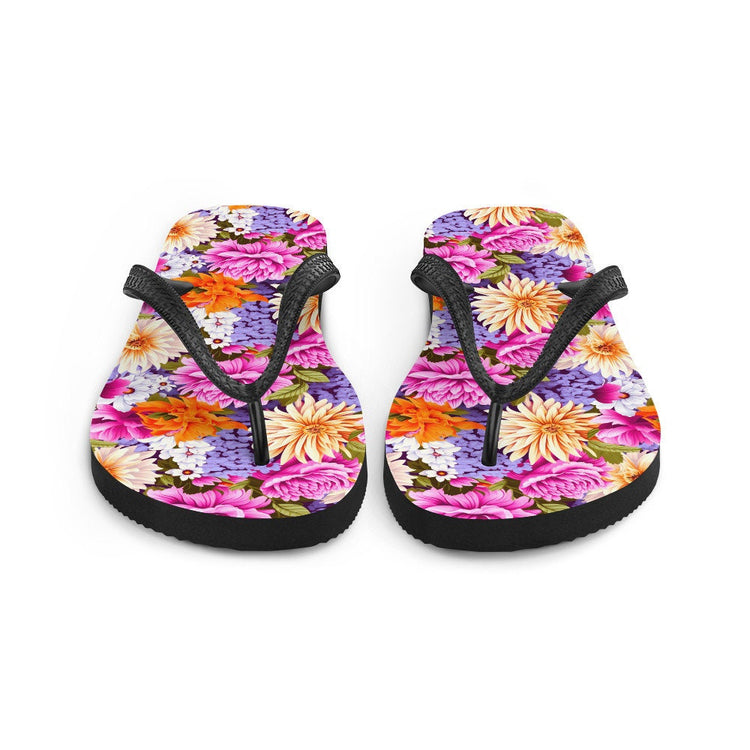 hippieartzone - Multi-Color Floral Flip Flops
