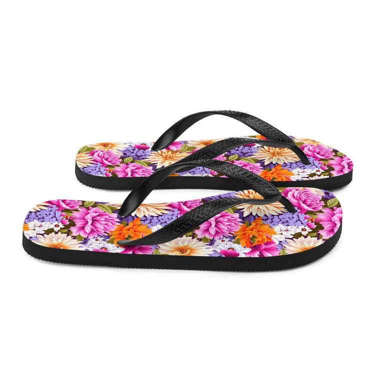 hippieartzone - Multi-Color Floral Flip Flops
