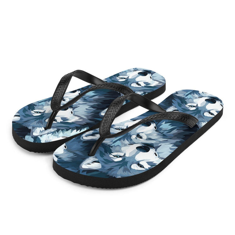 hippieartzone - Gray Wolf Flip Flops