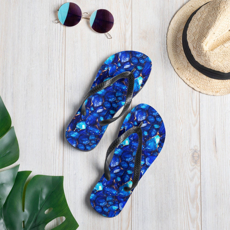 hippieartzone - Lapis Gemstone Pattern Flip Flops