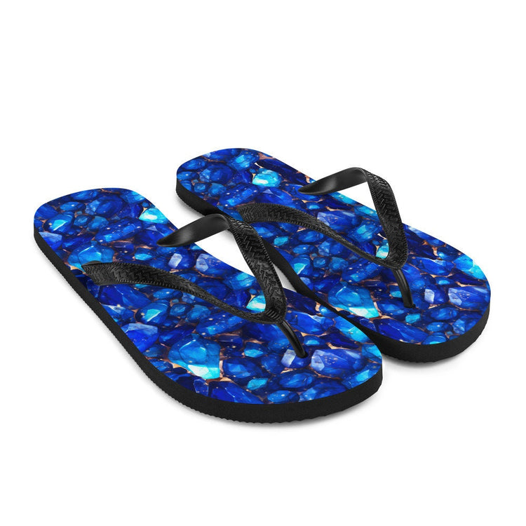 hippieartzone - Lapis Gemstone Pattern Flip Flops