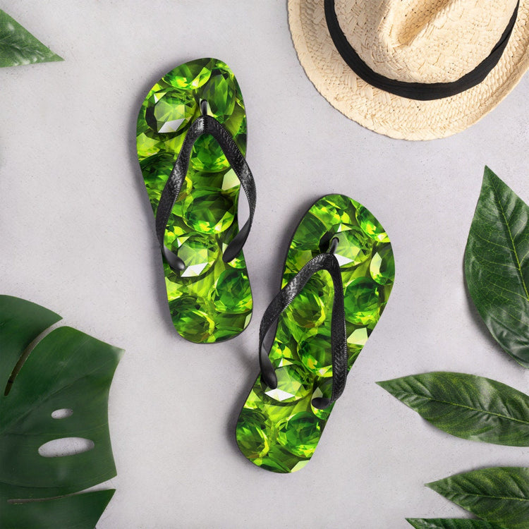 hippieartzone - Sun-Kissed Peridot Flip Flops