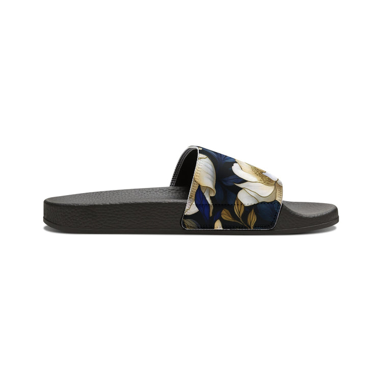 hippieartzone - White Flower Slides Women's Flower Slides Flower Sandals for Women Cute Summer Slides Cute Summer Sandals Summer Trip Flip-Flops