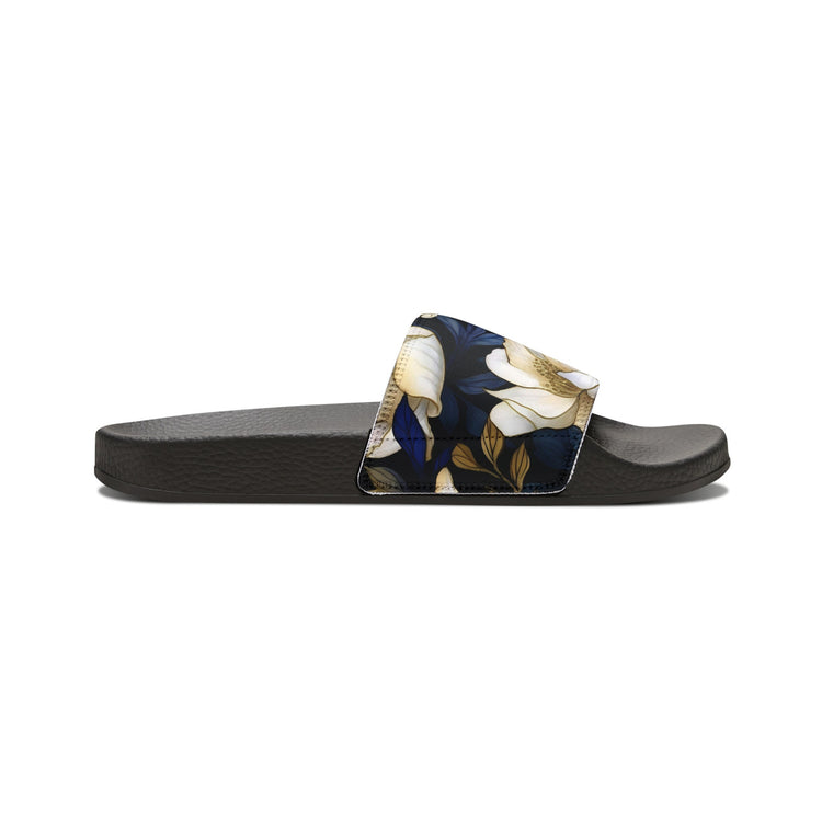 hippieartzone - White Flower Slides Women's Flower Slides Flower Sandals for Women Cute Summer Slides Cute Summer Sandals Summer Trip Flip-Flops