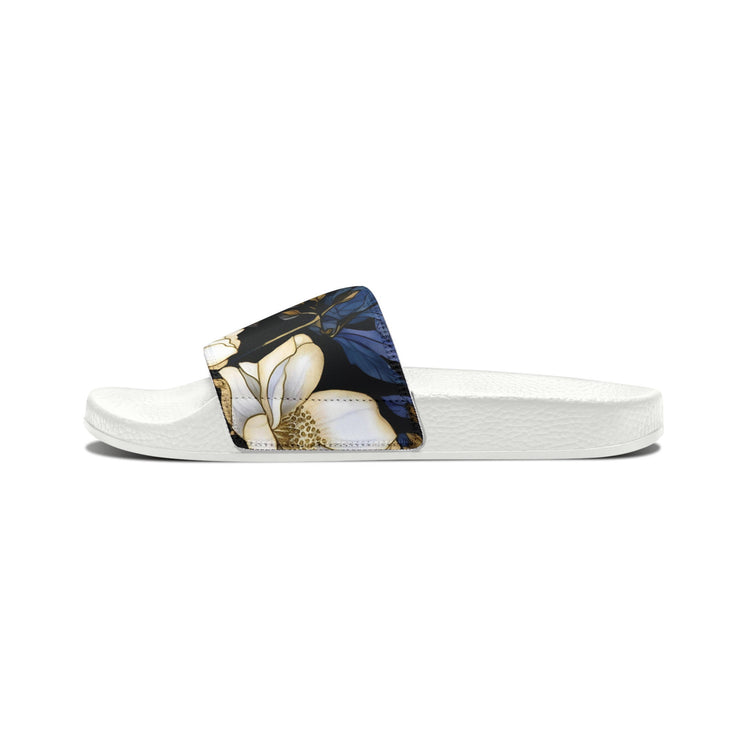 hippieartzone - White Flower Slides Women's Flower Slides Flower Sandals for Women Cute Summer Slides Cute Summer Sandals Summer Flip-Flops