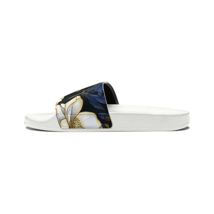 hippieartzone - White Flower Slides Women's Flower Slides Flower Sandals for Women Cute Summer Slides Cute Summer Sandals Summer Flip-Flops