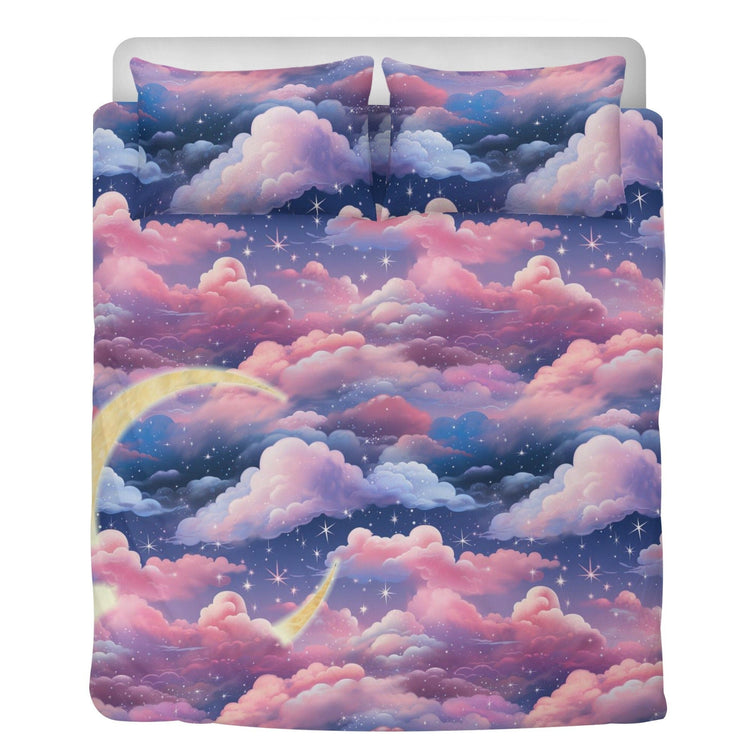 Hippie Art Zone - Whimsigoth Fantasy Pink Cloud 3 Pcs Beddings For Hippies