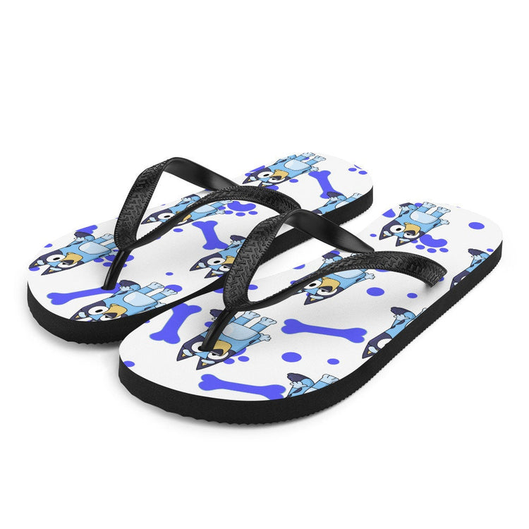 hippieartzone - Blue Dog Flip-Flops