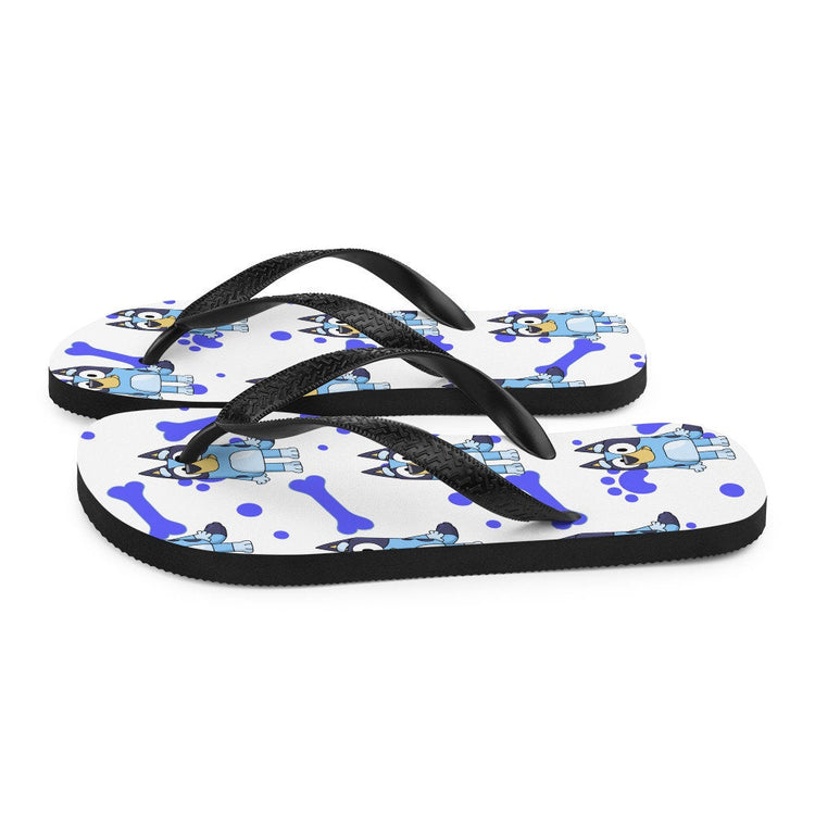 hippieartzone - Blue Dog Flip-Flops