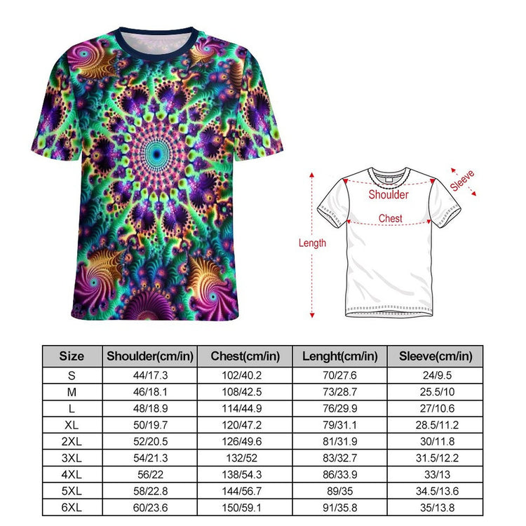 hippieartzone - Fractal T-Shirt, Cool Fractal Shirt for Sale by Swaggy Shirt on Etsy, Funky Trippy Apparel, Psychedelic T-Shirt, Festival Clothing, Dad Gift