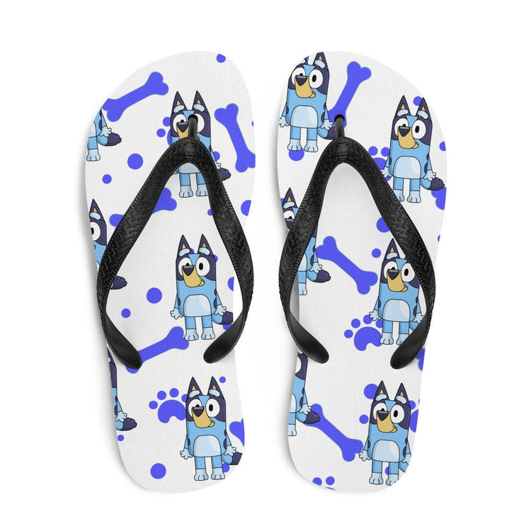 hippieartzone - Blue Dog Flip-Flops