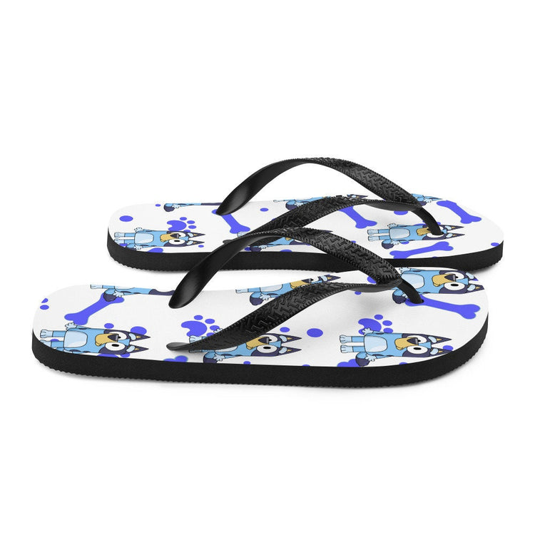 hippieartzone - Blue Dog Flip-Flops