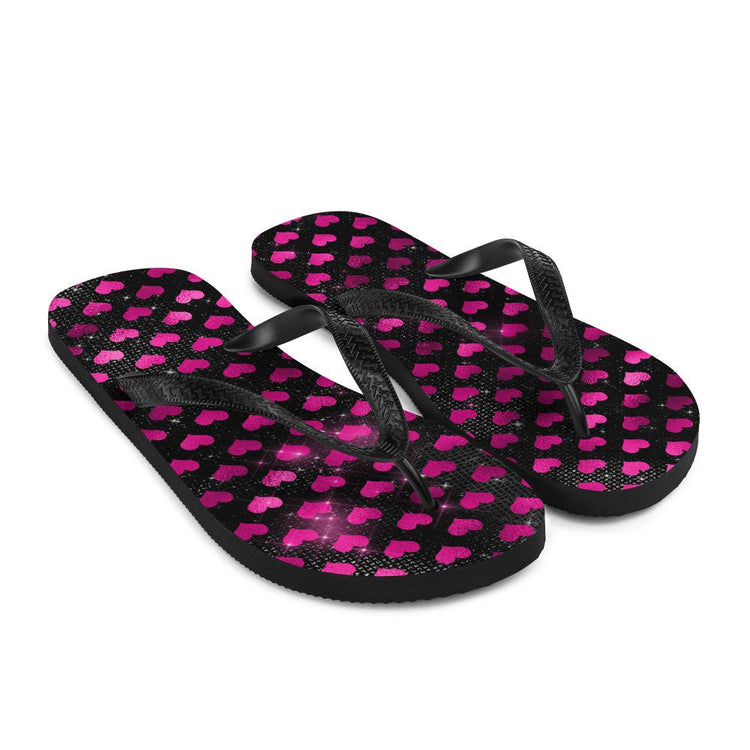 hippieartzone - Purple Heart Flip-Flops