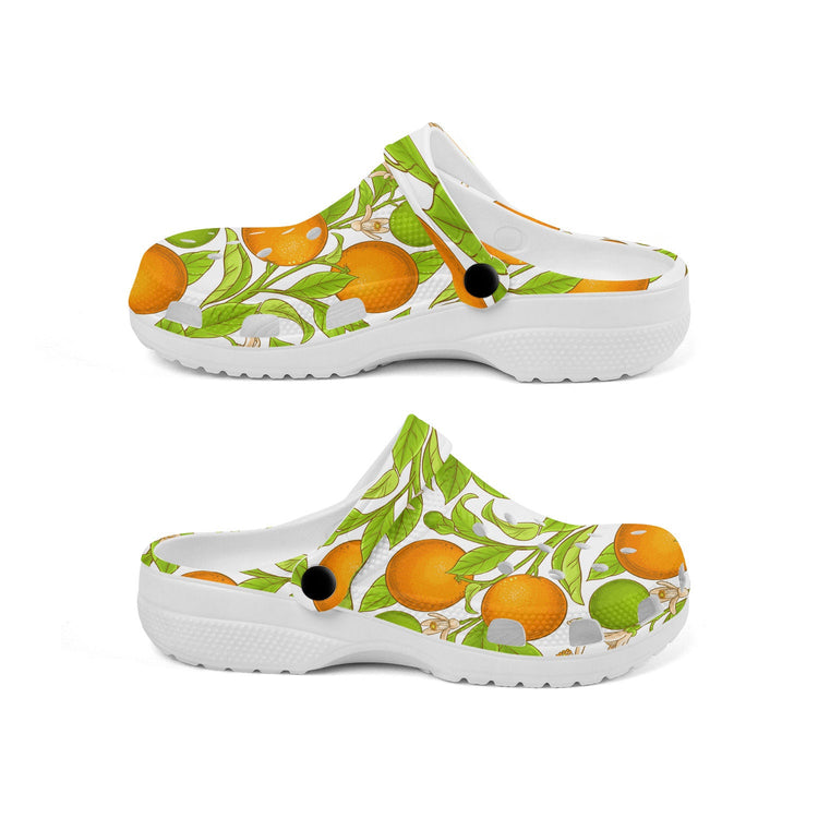 hippieartzone - Orange Fruit Branch Clogs for Men and Women