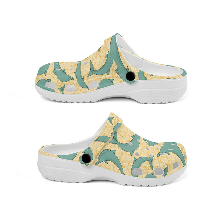 hippieartzone - Green Dolphin Animal Clogs for Men and Women