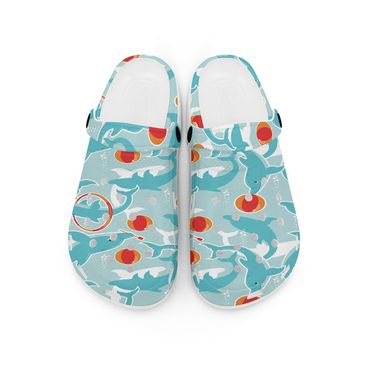 hippieartzone - Playful Dolphin Clogs for Men and Women