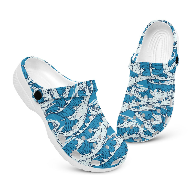 hippieartzone - Japanese Sea Wave Pattern Clogs for Men and Women, printed clogs, ,