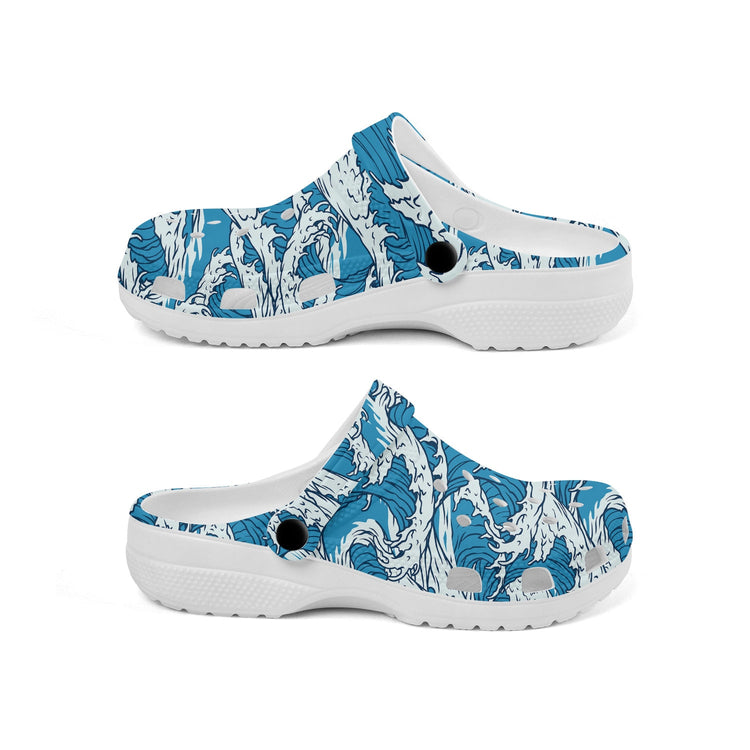 hippieartzone - Japanese Sea Wave Pattern Clogs for Men and Women, printed clogs, ,