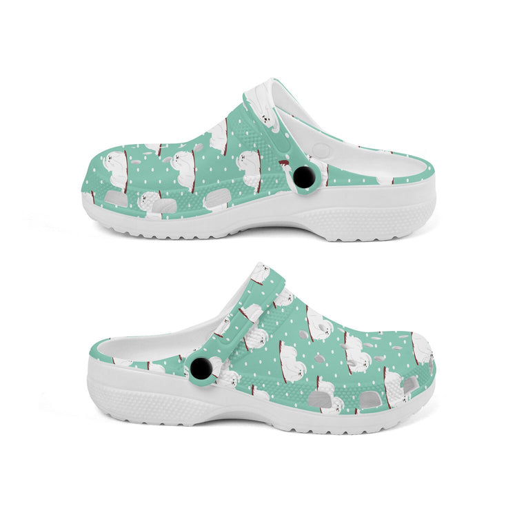 hippieartzone - Polka Maltese Dog Clogs for Men and Women