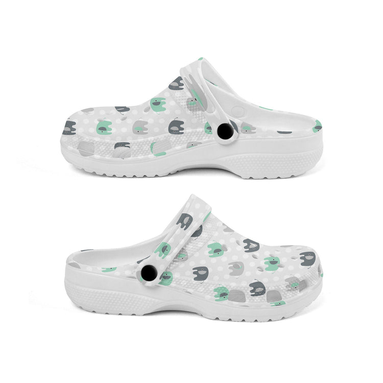 hippieartzone - Elephant Polka Clogs for Men and Women