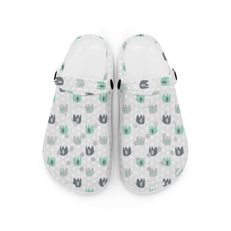hippieartzone - Elephant Polka Clogs for Men and Women