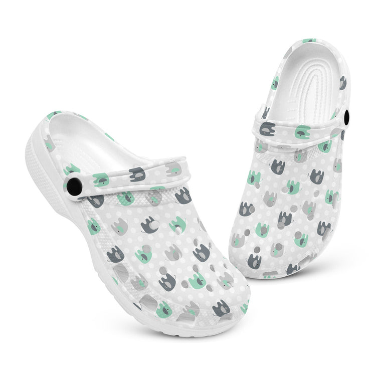 hippieartzone - Elephant Polka Clogs for Men and Women