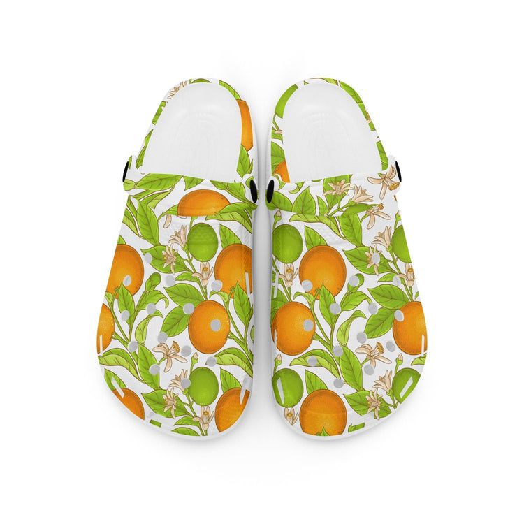 hippieartzone - Orange Fruit Branch Clogs for Men and Women