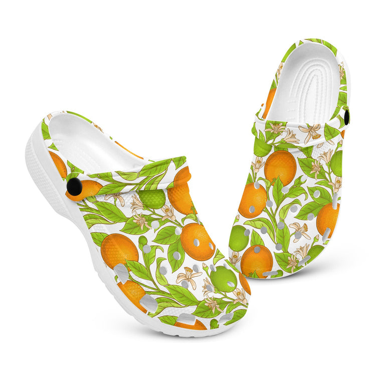 hippieartzone - Orange Fruit Branch Clogs for Men and Women
