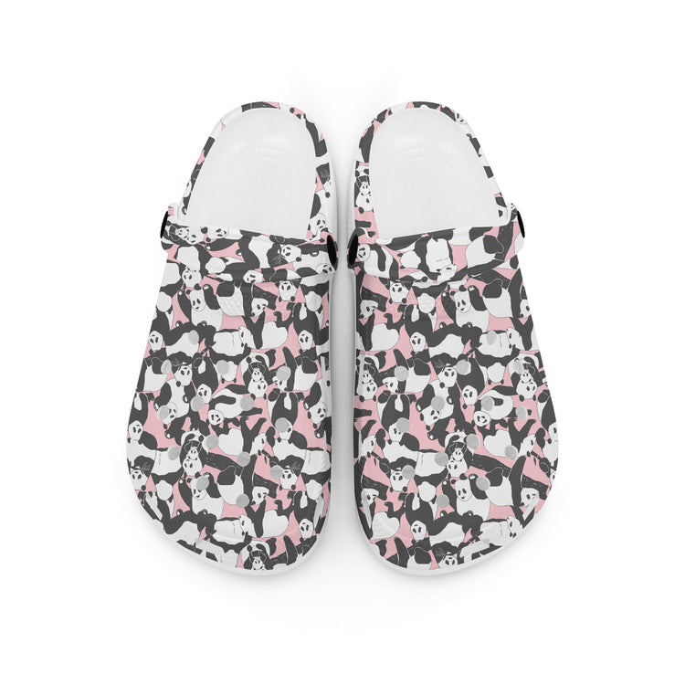 hippieartzone - Pink Panda Bear Clogs for Men and Women