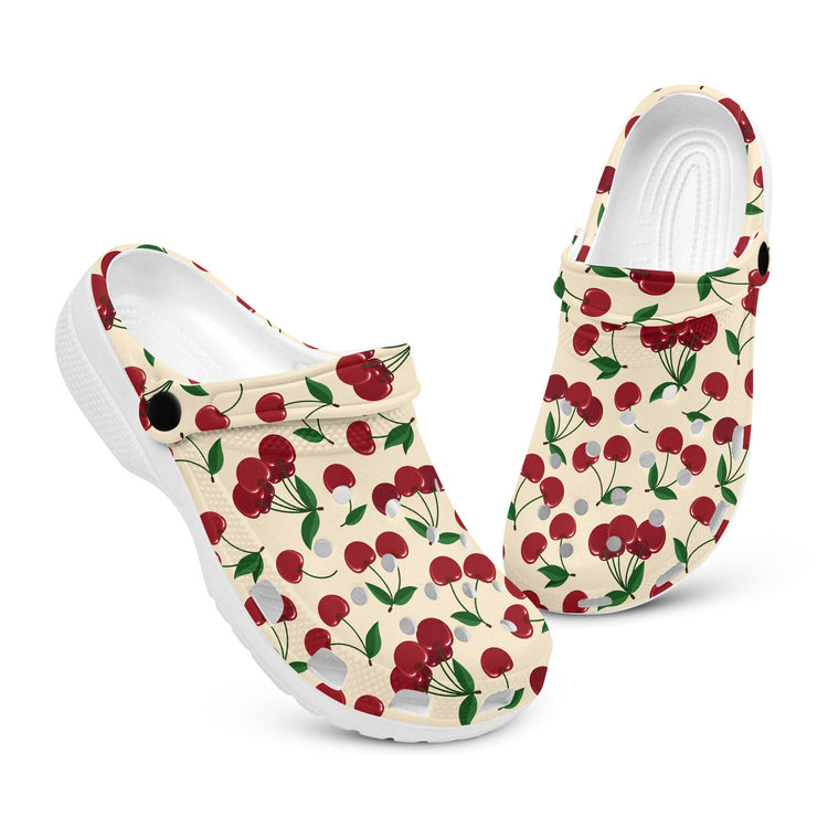 hippieartzone - Red Cherries Clogs for Men and Women