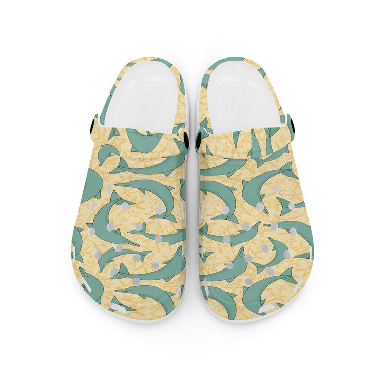 hippieartzone - Green Dolphin Animal Clogs for Men and Women