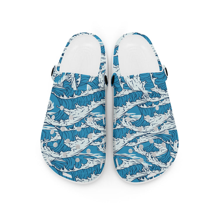 hippieartzone - Japanese Sea Wave Pattern Clogs for Men and Women, printed clogs, ,