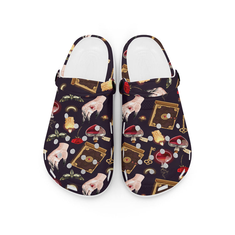 hippieartzone - Potion and Magic Book Gothic Clogs for Men and Women, printed clogs, ,