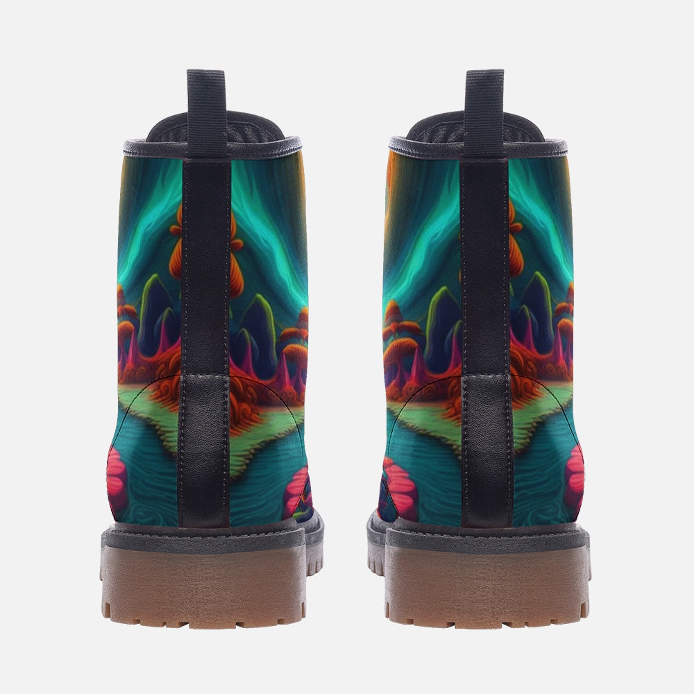 Hippie Art Zone - Illusion World Leather Lightweight Boots for Hippies