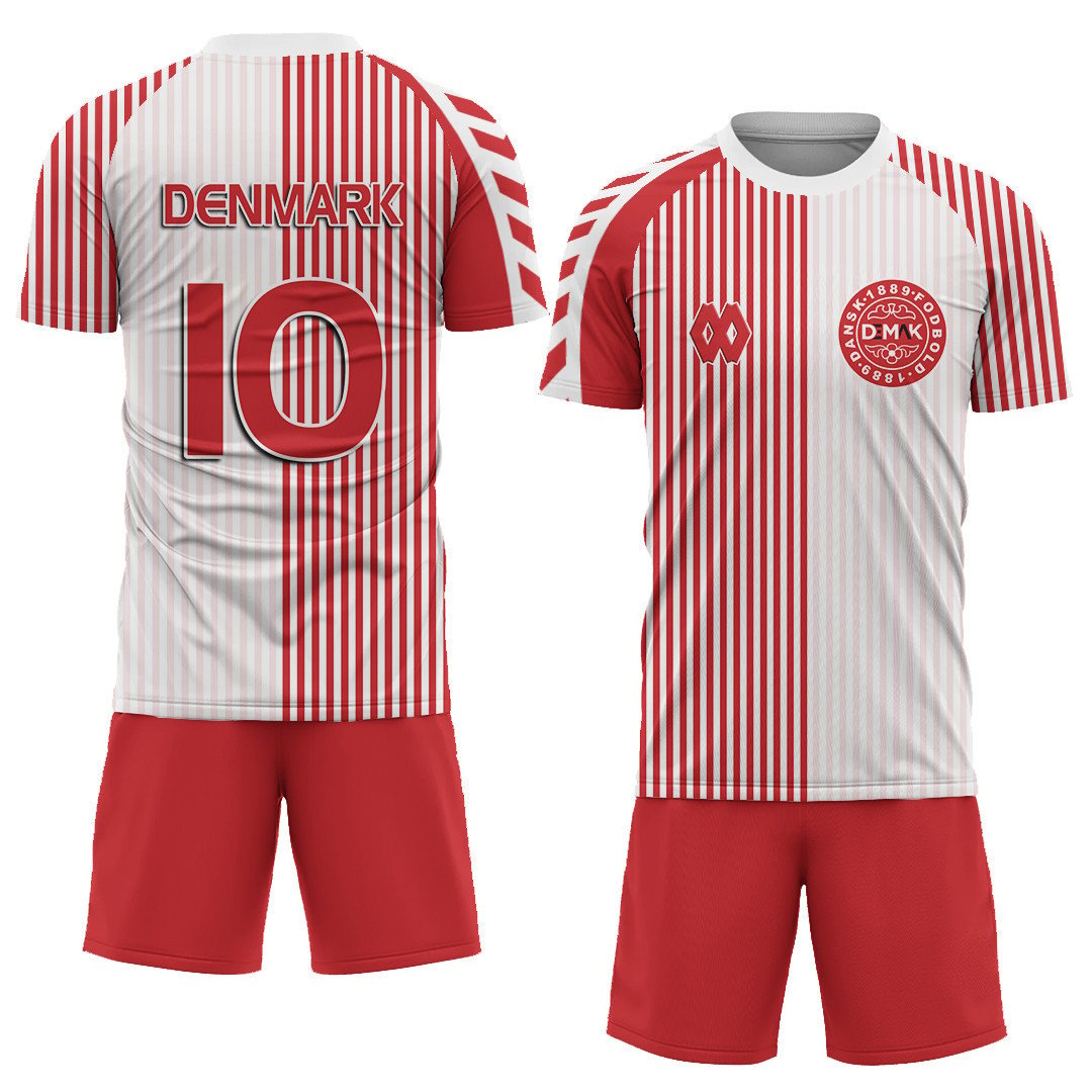 hippieartzone Soccer Jersey - Denmark Soccer Jersey Retro 1986 A35.