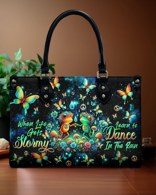 hippieartzone Bag - DANCE IN THE RAIN FROG LEATHER HANDBAG