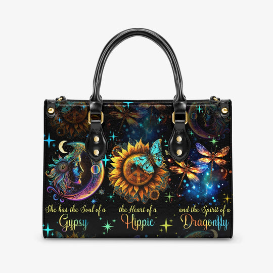 hippieartzone Bag - SPIRIT OF A DRAGONFLY LEATHER HANDBAG