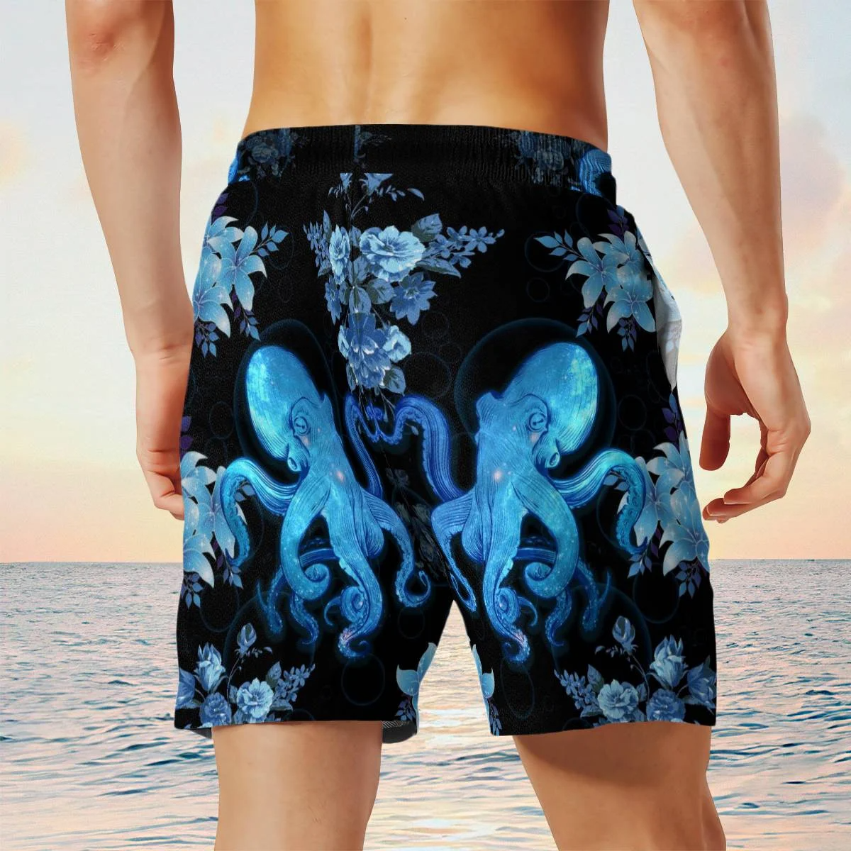 hippieartzone - BLUE OCTOPUS BEACH TROPICAL HAWAII SHIRT.
