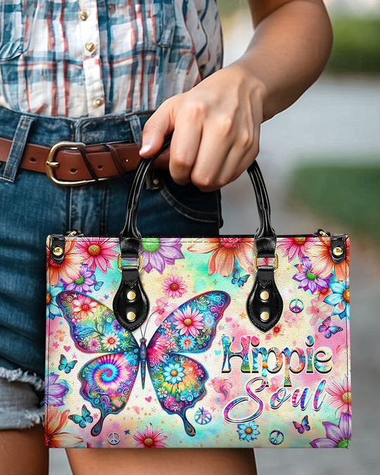 hippieartzone Bag - HIPPIE SOUL BUTTERFLY LEATHER HANDBAG