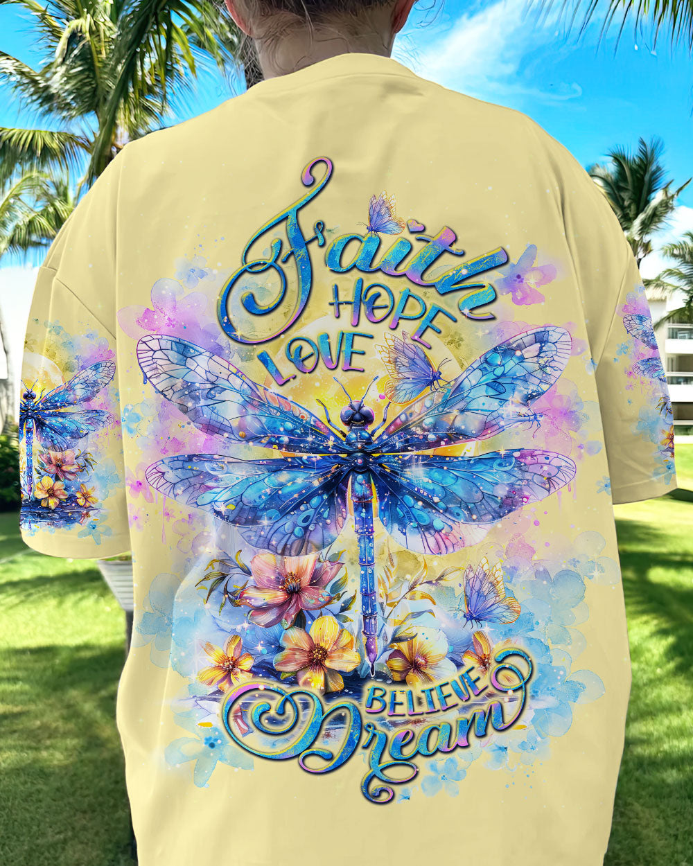 Hippie Art Zone - Faith Hope Love Dragonfly For Hippie