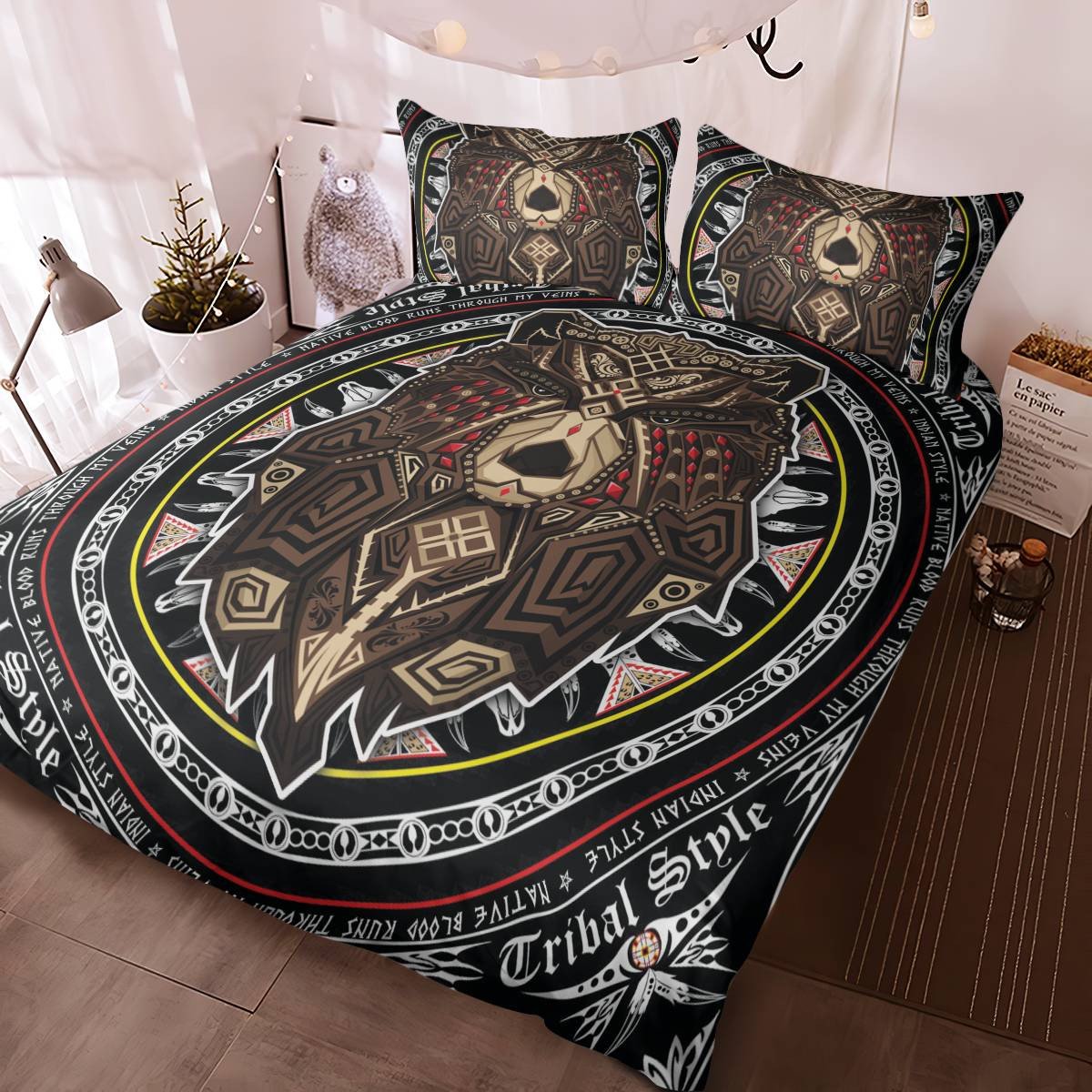 hippieartzone - Native American Bear Pattern Bedding Set