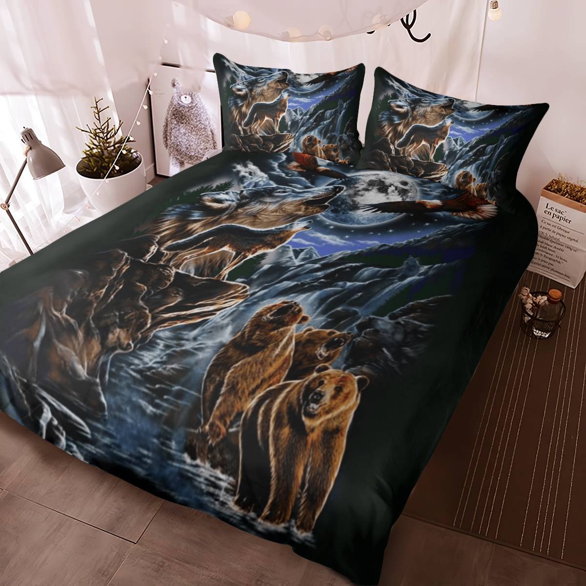 hippieartzone - Native American Animal Spirit Bedding Set