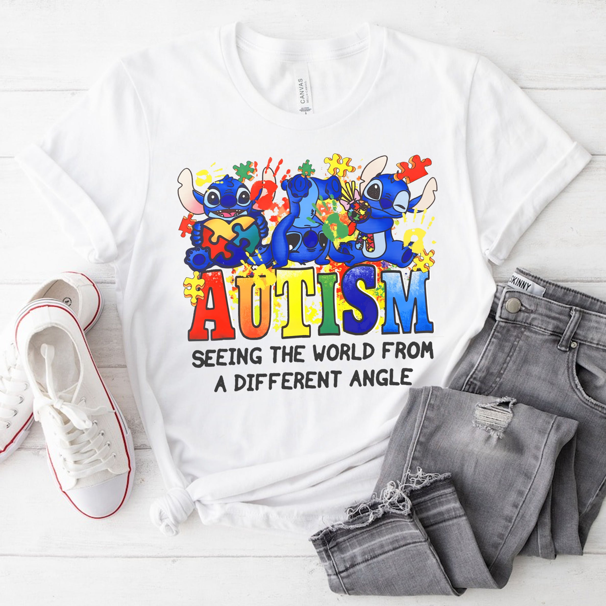 hippieartzone Tshirt - Autism Seeing The World Tshirt, Sweatshirt