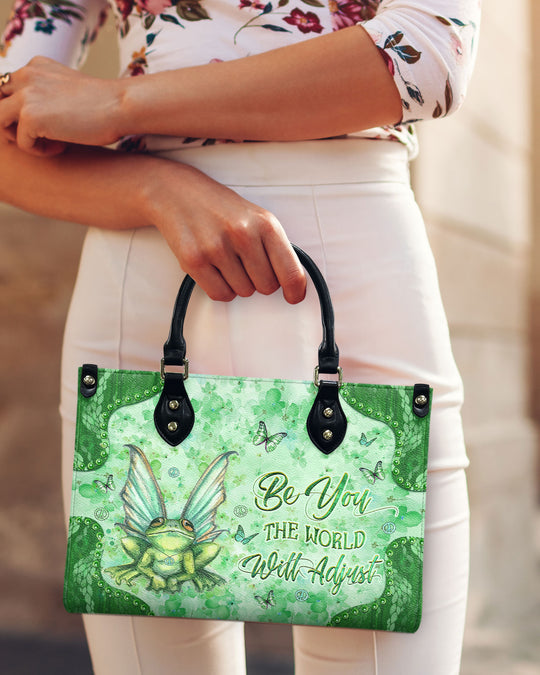 hippieartzone Bag - BE YOU THE WORLD WILL ADJUST LEATHER HANDBAG