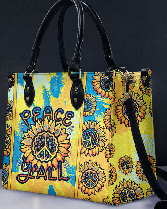 hippieartzone Bag - PEACE Y'ALL TIE DYE LEATHER HANDBAG