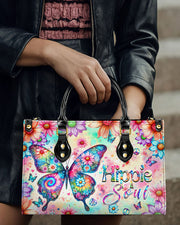 hippieartzone Bag - HIPPIE SOUL BUTTERFLY LEATHER HANDBAG