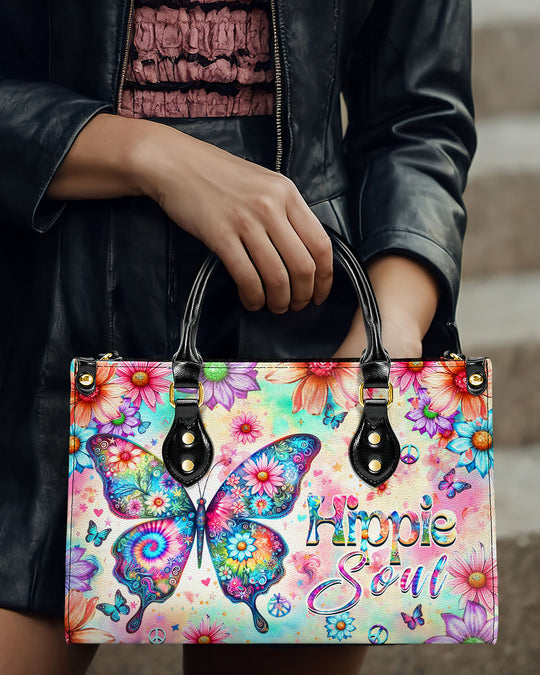 hippieartzone Bag - HIPPIE SOUL BUTTERFLY LEATHER HANDBAG