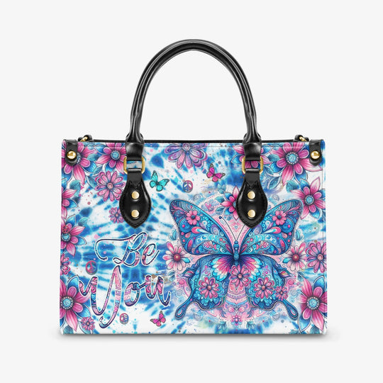 hippieartzone Bag - BE YOU BUTTERFLY LEATHER HANDBAG