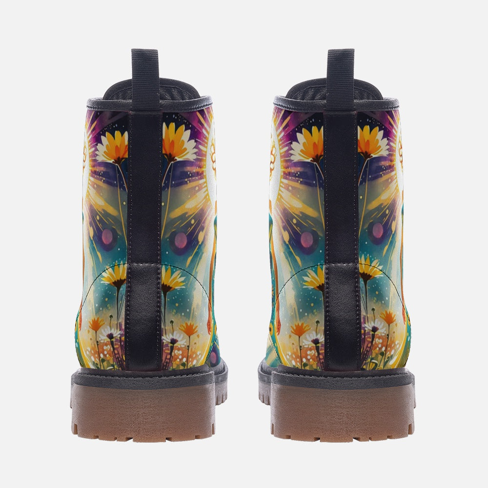 Hippie Art Zone - Spiritual Boho Women on Leather Lightweight Boots for Hippies